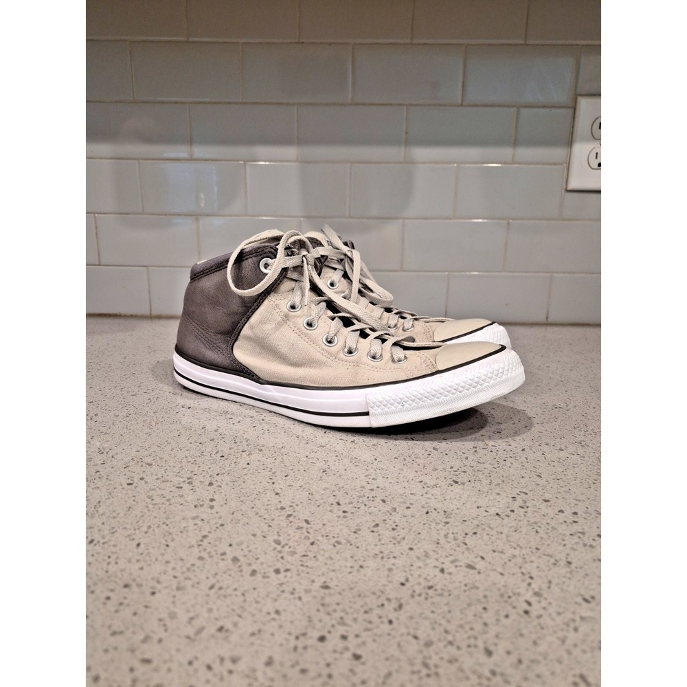 Converse High Street Mid Vintage Sneakers in Gray & White size 10